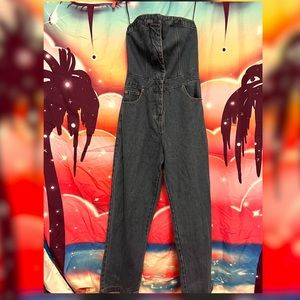 Strapless Denim Jumpsuit